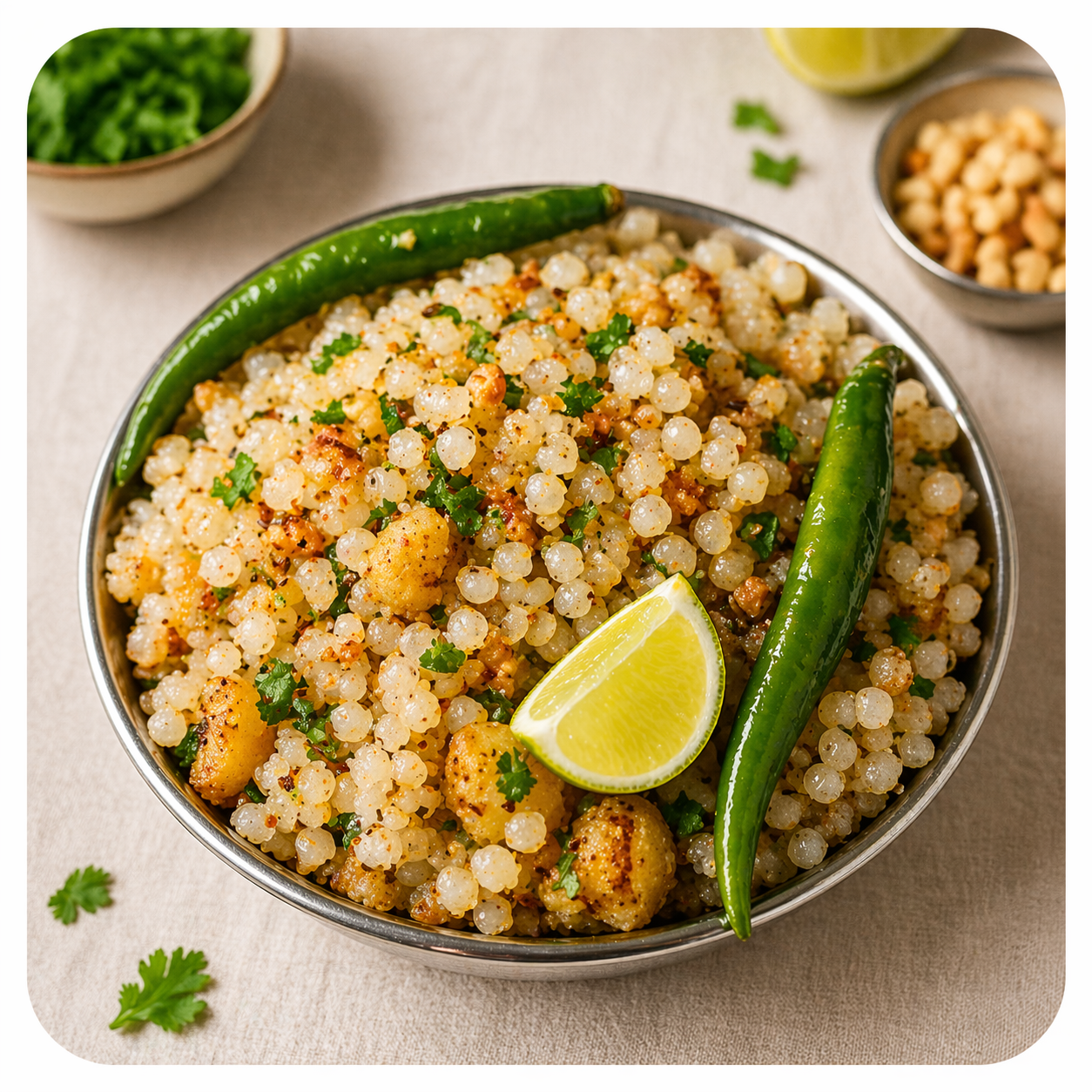 Sabudana Khichdi served at Samadhan Pohe
